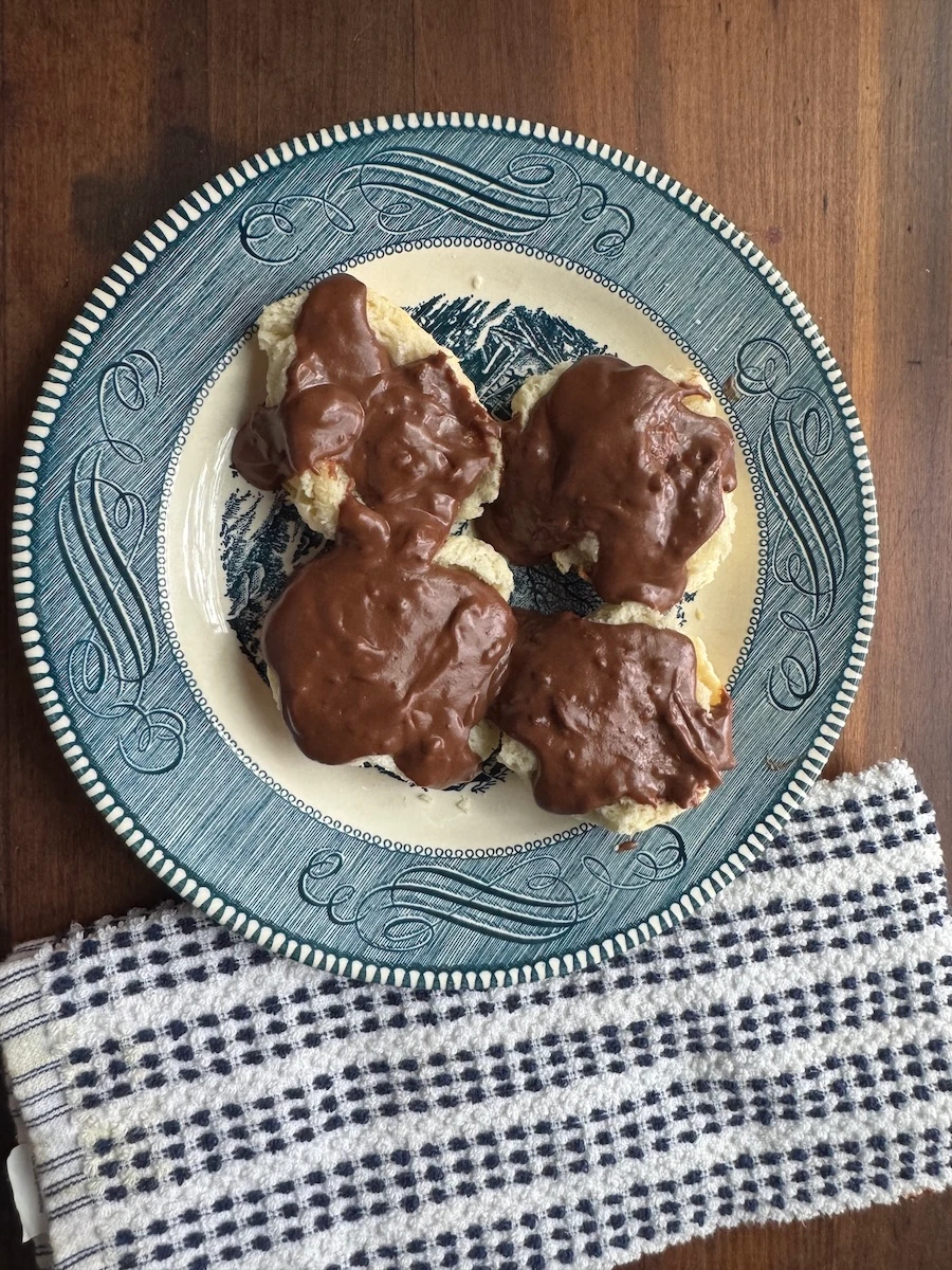 Chocolate Gravy and Biscuits